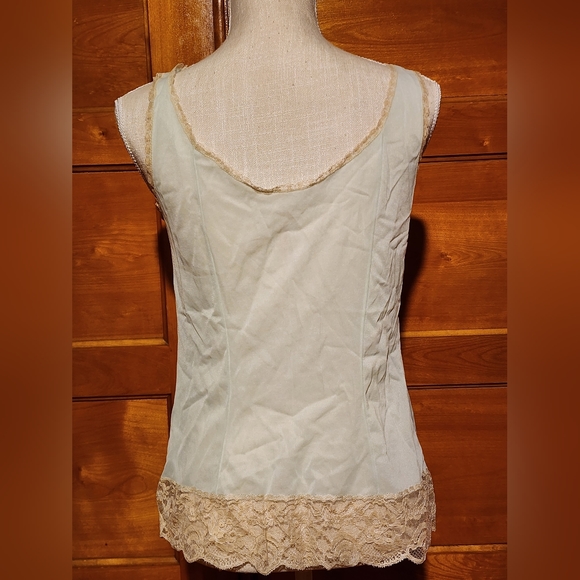 Vintage 2 piece blue/ cream lacey chemise set - Picture 3 of 4